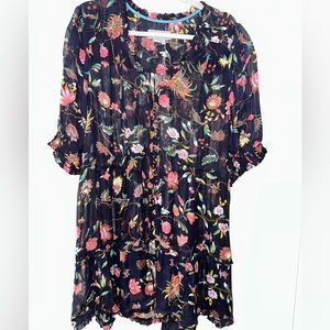 Anthropologie Black Sheer Tunic